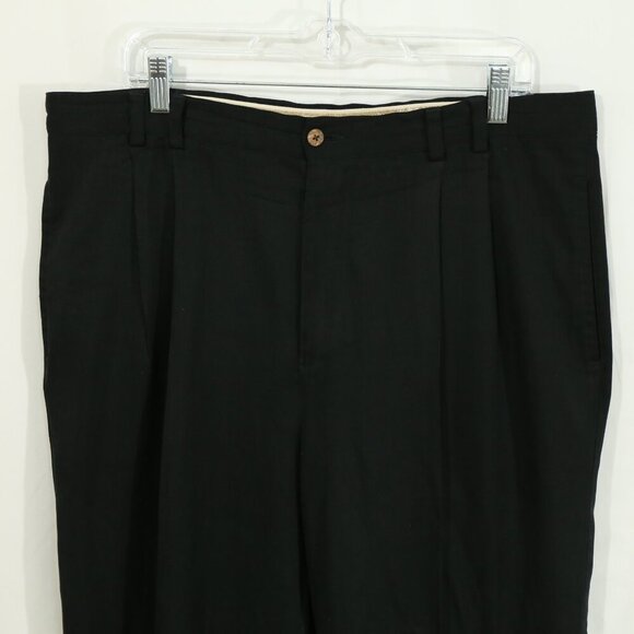 Joseph & Feiss 100% Silk Trousers | Black Dress Pants | Pleated | Men’s 38 - Picture 11 of 13
